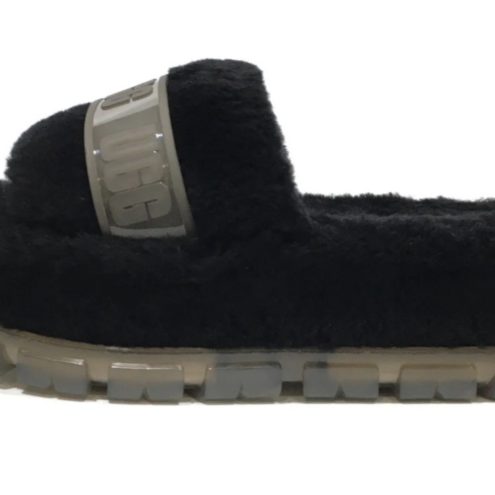 Ugg Fluff Black Clear Platform Slides - image 6